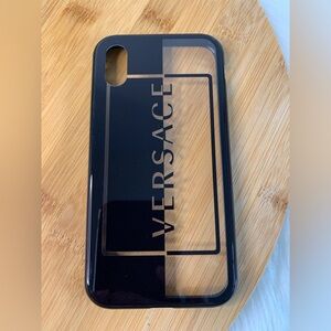 Versace Glossy Black Phone Cover